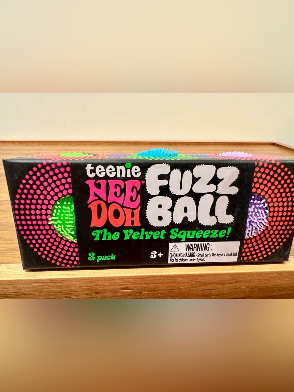 🔥Teenie NeeDoh Fuzz Ball 3-Pack Velvet Squeeze-Green, Blue & Purple 💚🩵💜 - Picture 2 of 4